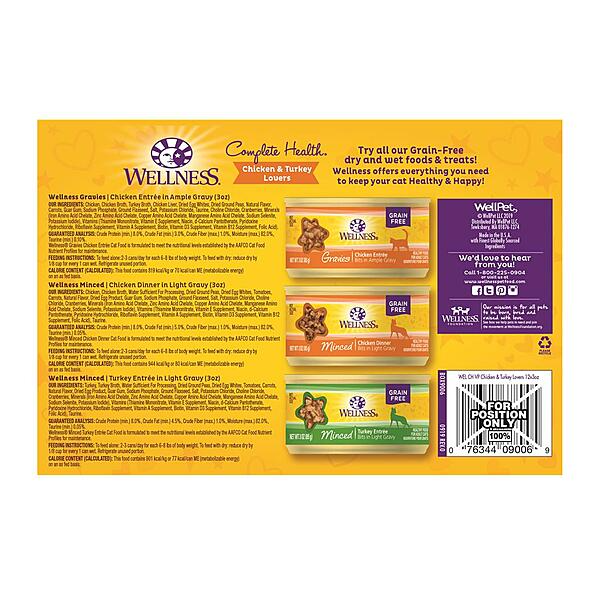 Wellness Chicken and Turkey Lovers Variety Pack (12 Pack)