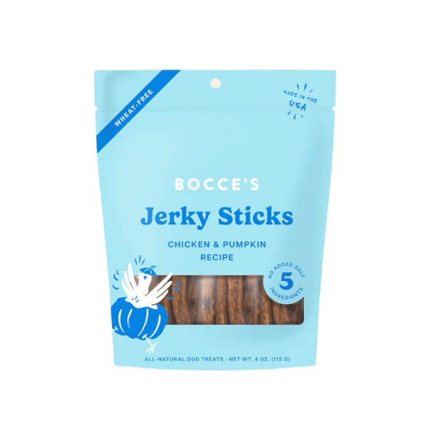 Bocce's Bakery Grazers Chicken and Pumpkin Jerky Sticks - 4 oz