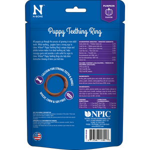 N-Bone Puppy Teething Ring Pumpkin Flavour - 6 Pack