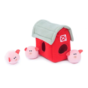 ZippyPaws Pig Barn Burrow Toy