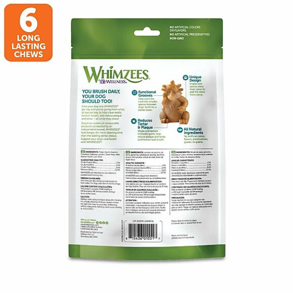 Whimzees Hedgehog Large - 6 Pack