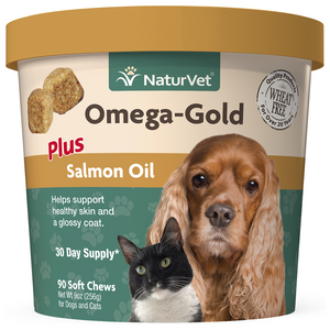 NaturVet Soft Chew Omega-Gold Plus Salmon Oil - 90 Count