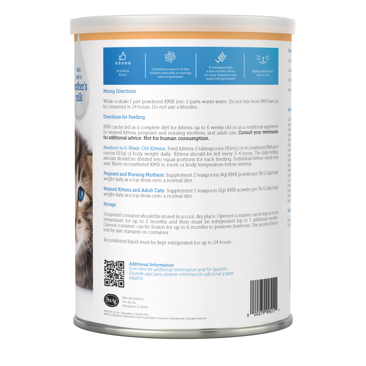 PetAg KMR Powder Milk Replacer for Kittens - 6 oz