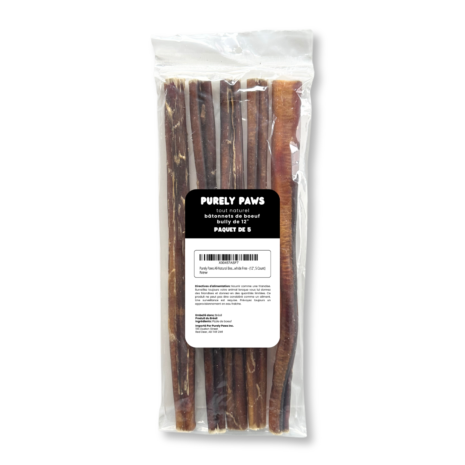 Purely Paws Supreme Beef Bully Sticks - 12"