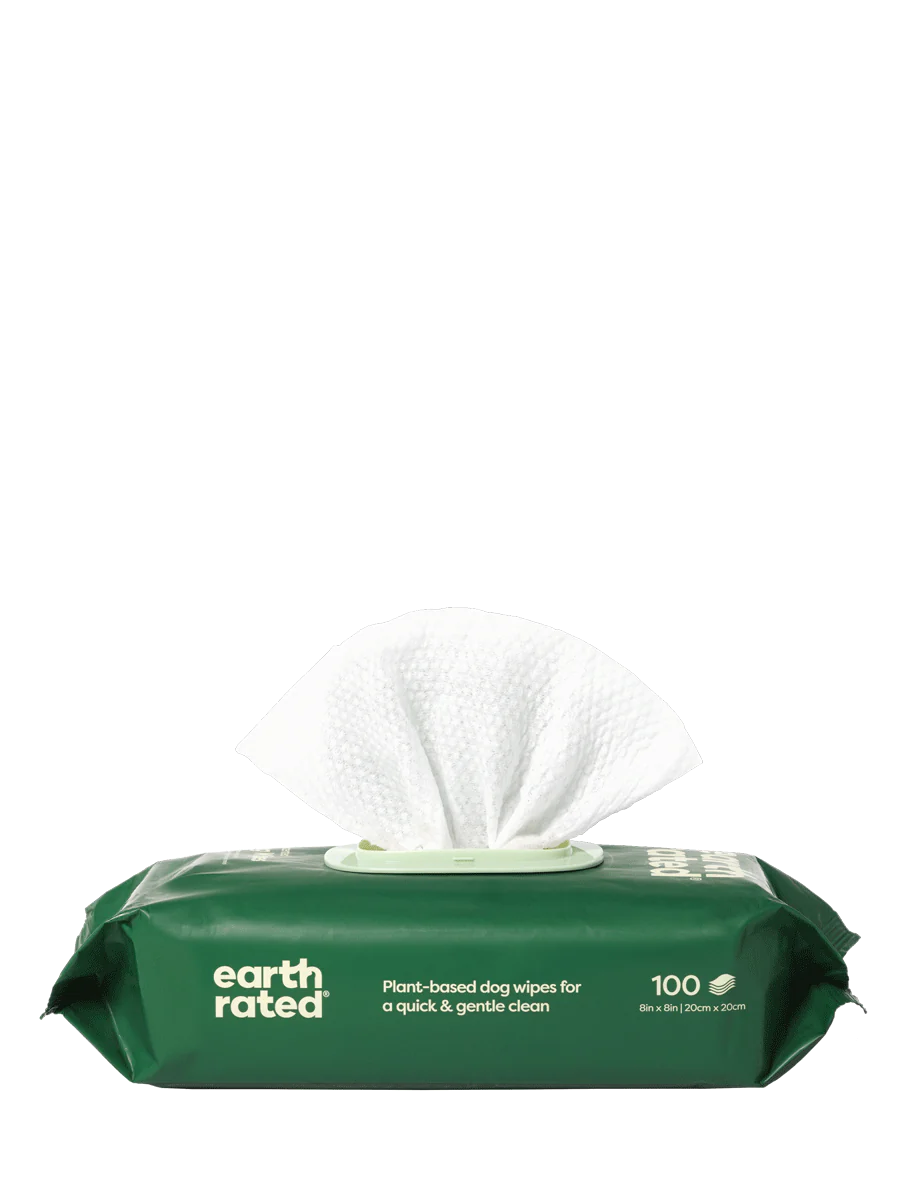 Earth Rated Compostable Pet Wipes - Unscented - 100 Wipes