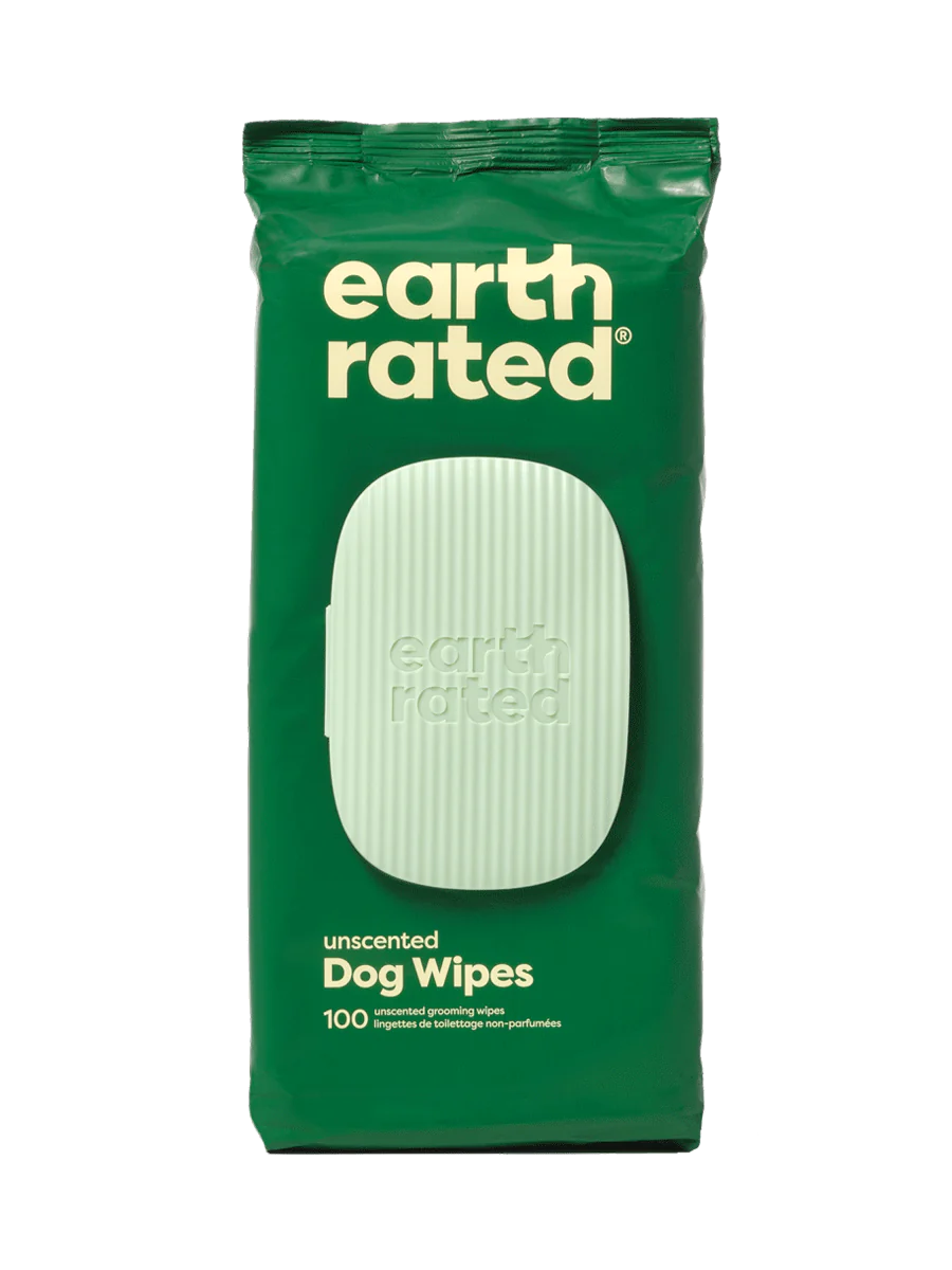 Earth Rated Compostable Pet Wipes - Unscented - 100 Wipes