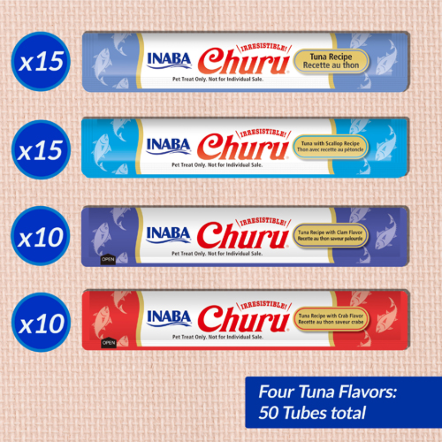 Inaba Churu Tuna and Seafood Variety Pack - 50 Count