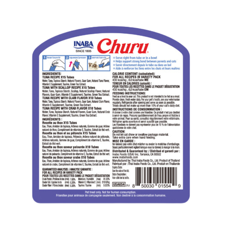 Inaba Churu Tuna and Seafood Variety Pack - 50 Count