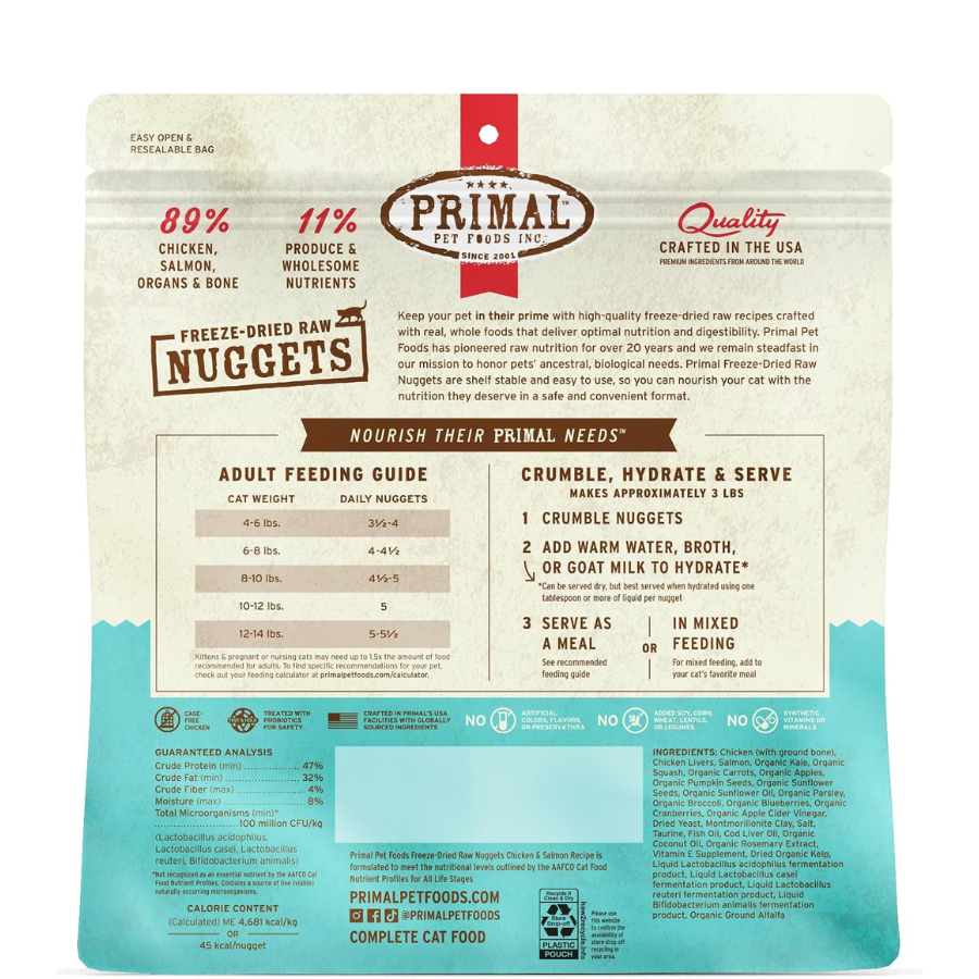 Primal Pet Foods Freeze Dried Chicken Salmon for Cats