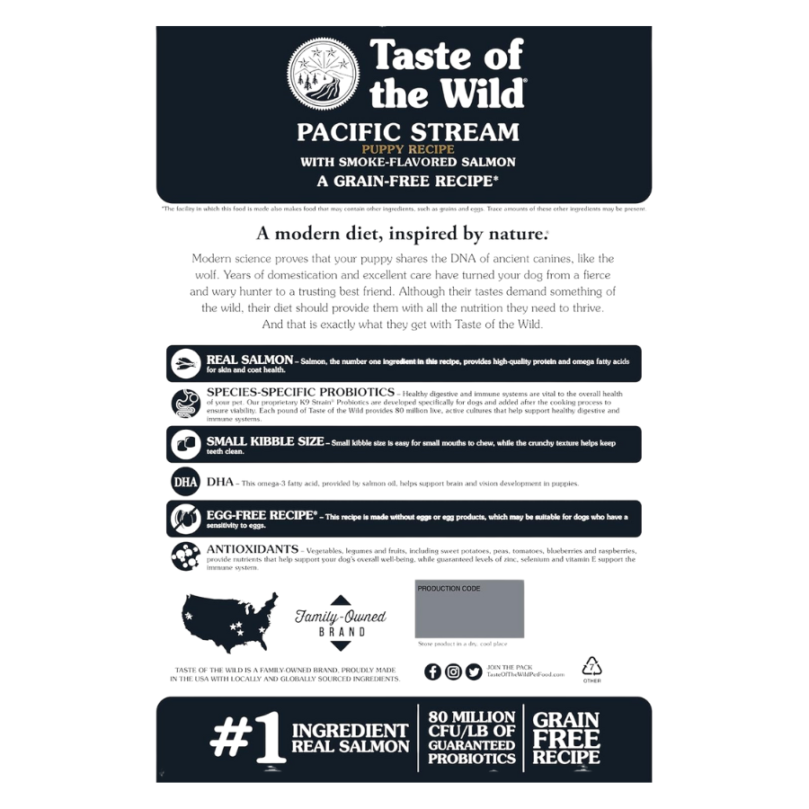 Taste of the Wild Pacific Stream Puppy Recipe with Smoked Salmon