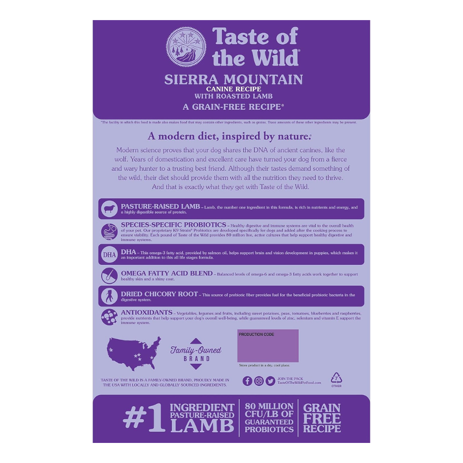 Taste of the Wild Sierra Mountain Canine Recipe with Roasted Lamb