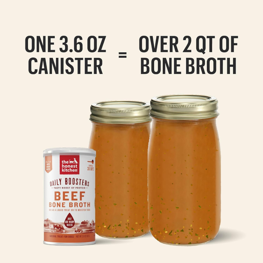 The Honest Kitchen Daily Boosters Instant Beef Bone Broth with Turmeric - 3.6 oz