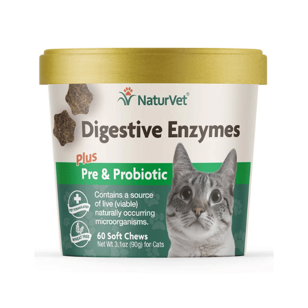 NaturVet Digestive Enzymes with Pre and Probiotics for Cats