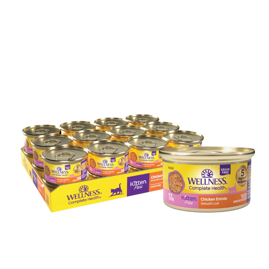 Wellness Pate Chicken Entree for Kittens (24 Pack, 3 oz Cans)