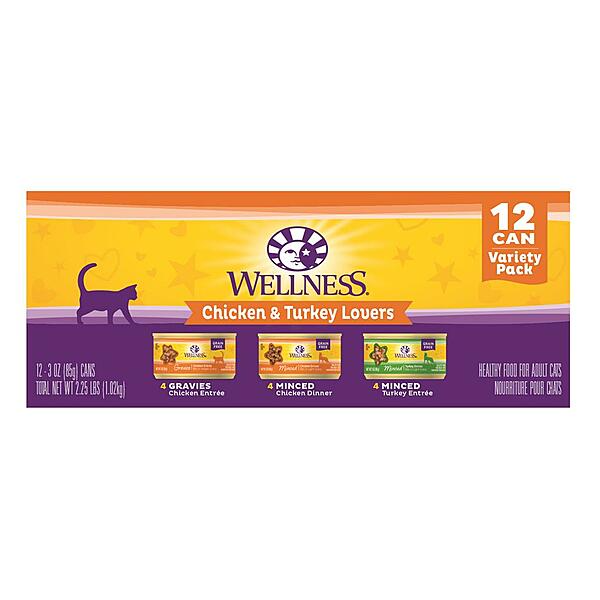 Wellness Chicken and Turkey Lovers Variety Pack (12 Pack)