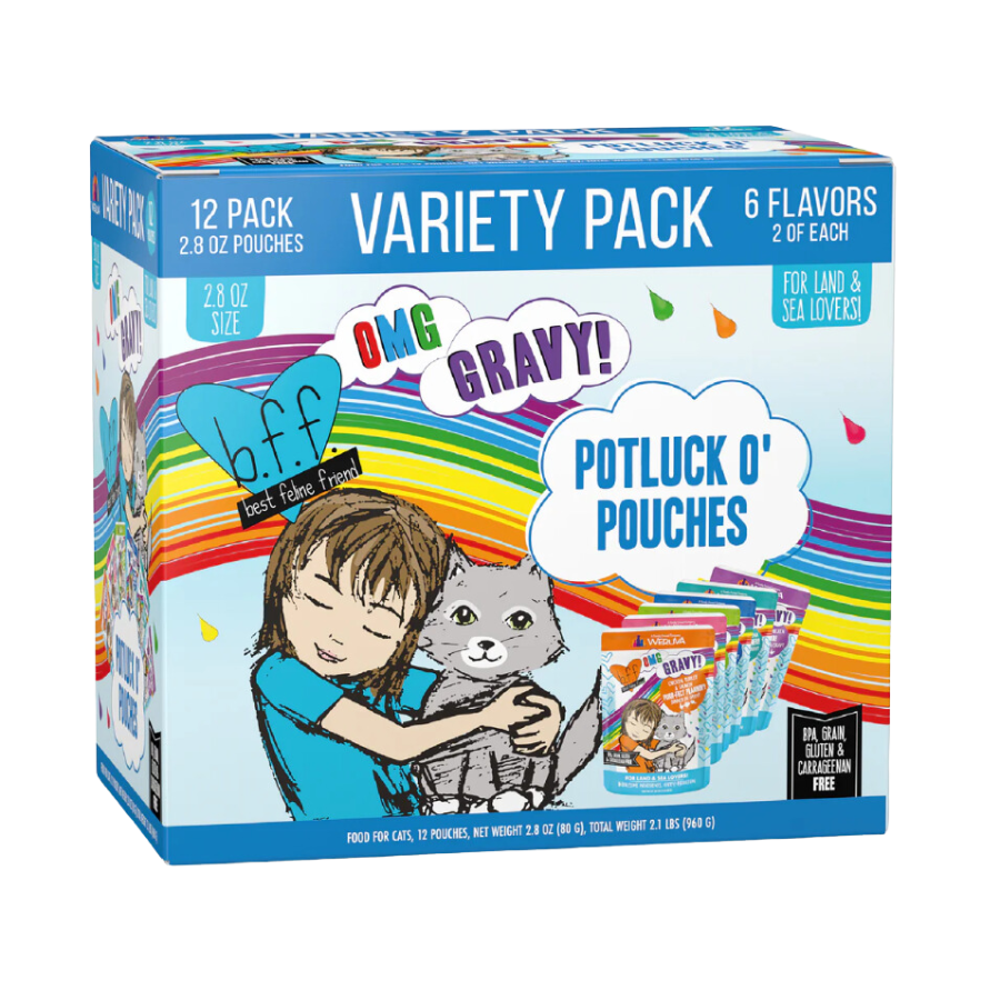 B.F.F. Cat Food Potluck O' Pouches Variety Pack