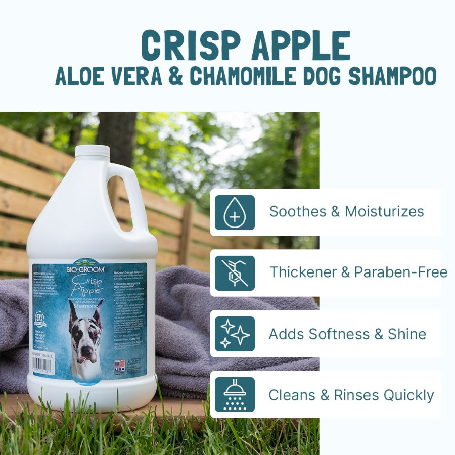 Bio-Groom Crisp Apple Aloe Vera and Chamomile Dog Shampoo - 12 oz