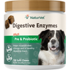 NaturVet Digestive Enzymes With Prebiotics and Probiotic - 120 Soft Chews