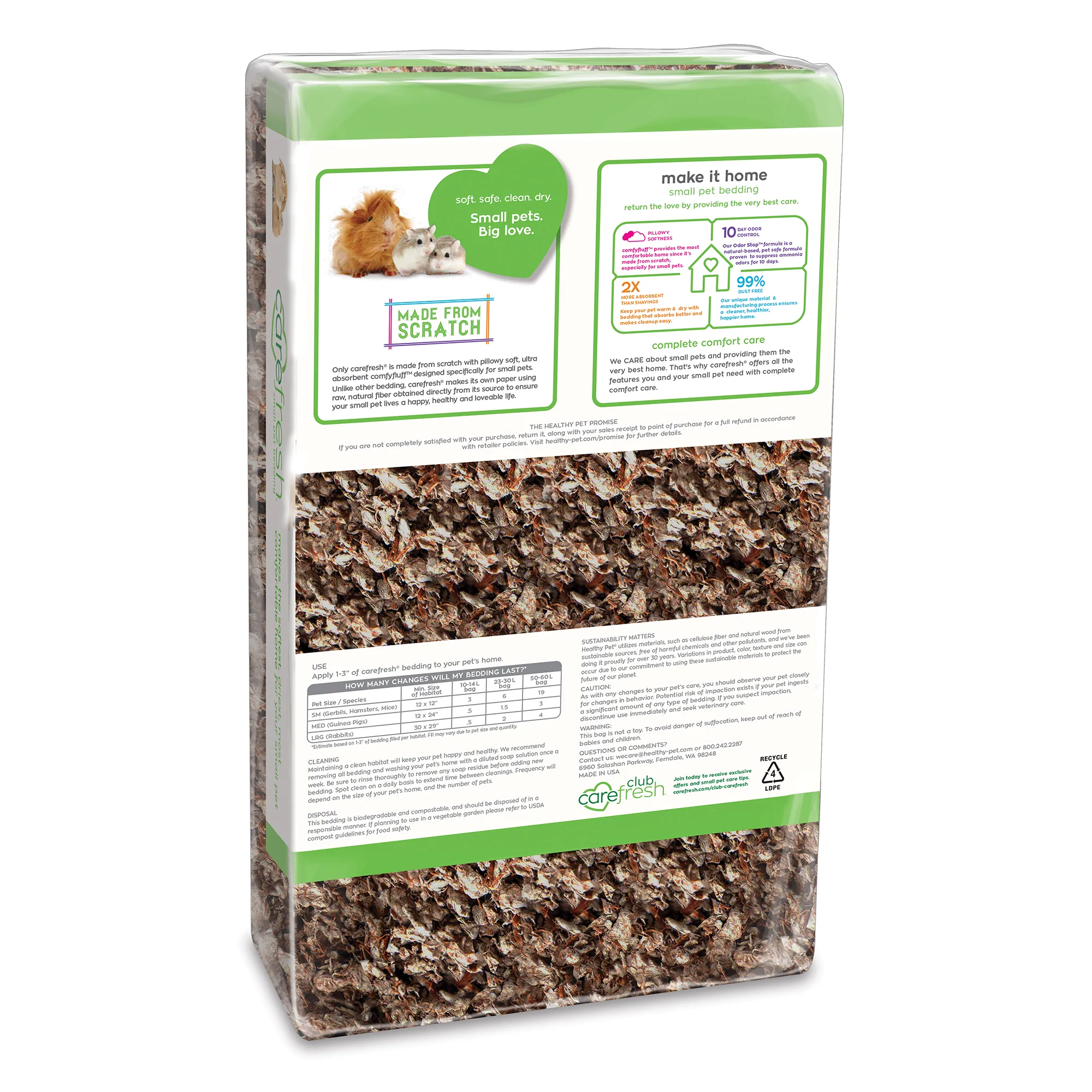 Carefresh Small Pet Paper Bedding Brown - 30 L