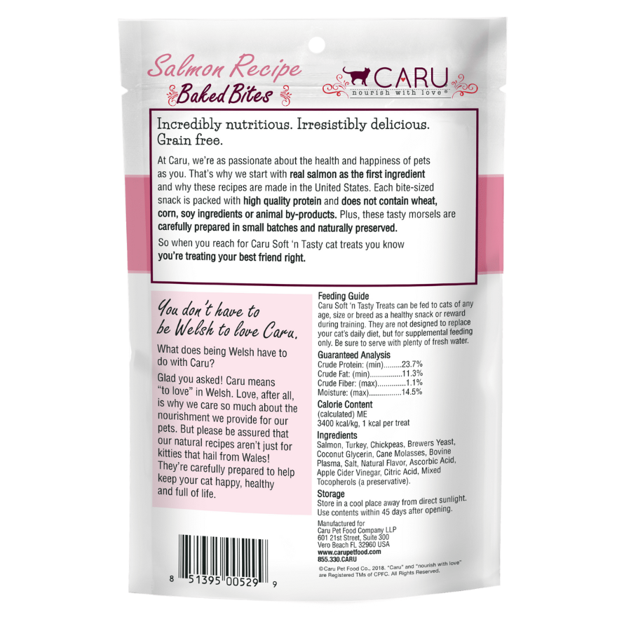 Caru Soft ‘n Tasty Baked Salmon Bites for Cats - 2.75 oz