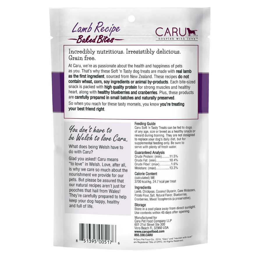 Caru Soft'n Tasty Lamb Dog Treats - 4 oz