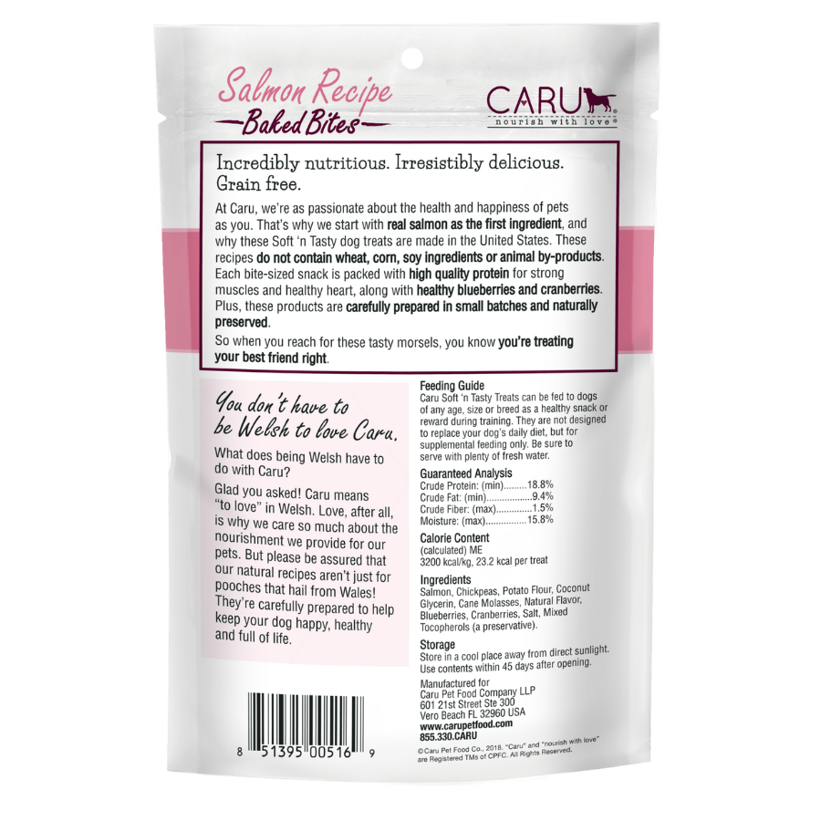 Caru Soft'n Tasty Salmon Dog Treats - 4 oz