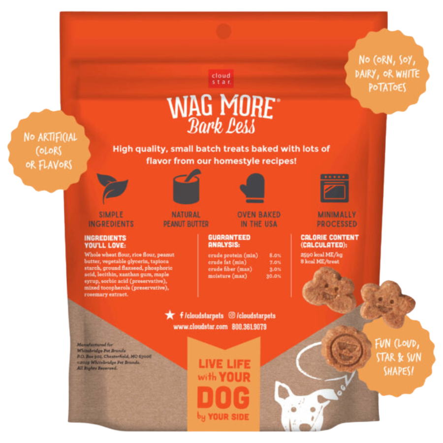 Cloud Star Wag More Bark Less Soft and Chewy Treat Creamy Peanut Butter