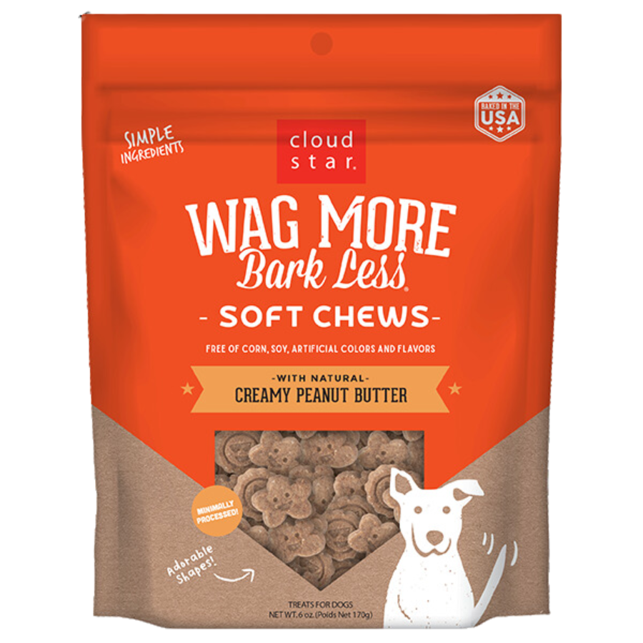 Cloud Star Wag More Bark Less Soft and Chewy Treat Creamy Peanut Butter