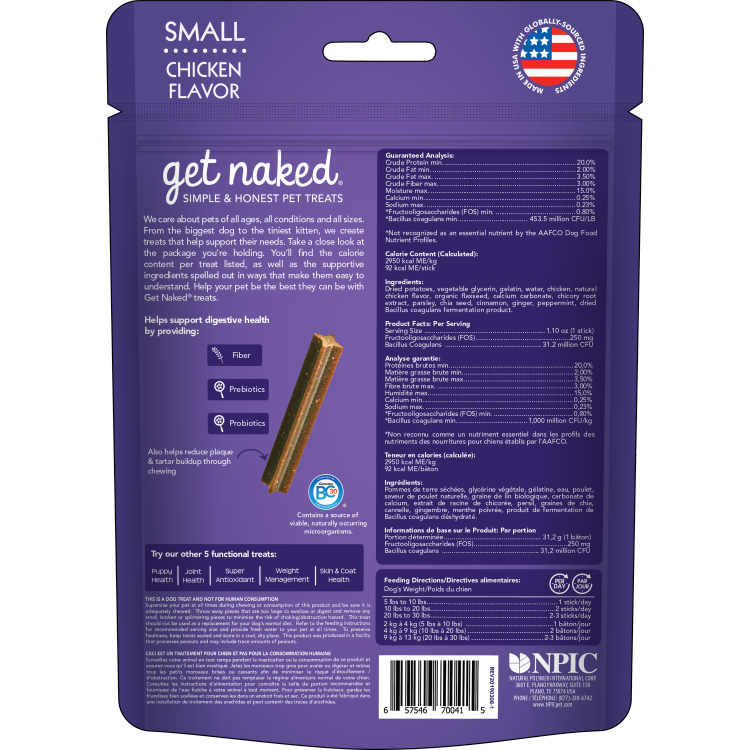 Get Naked Super Digestive Health Chicken Dental Sticks - Small (6.2 oz)