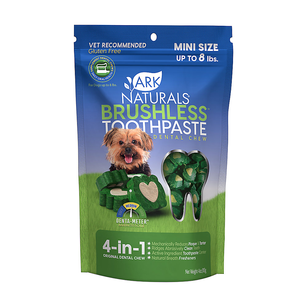 Ark Naturals Brushless Toothpaste 4-in-1 Mini Dog Dental Chews