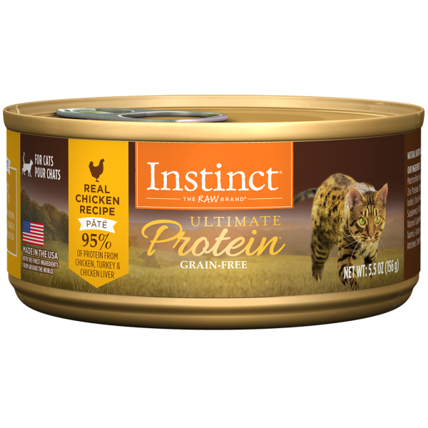 Instinct Ultimate Protein Grain-Free Chicken Pate for Cats (5.5 oz Cans)