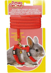 Living World Harness and Lead Set for Dwarf Rabbits - Red