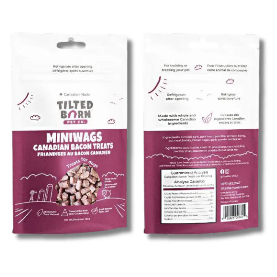 Tilted Barn Miniwags Canadian Bacon Treats - 3.5 oz