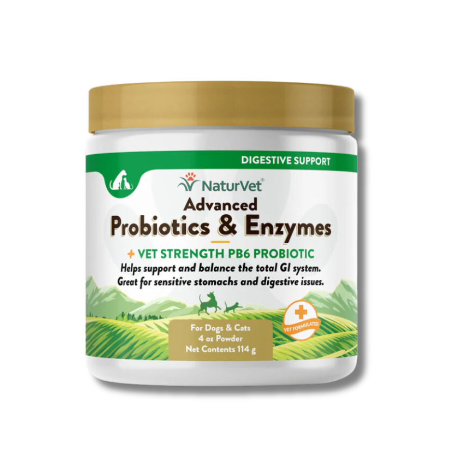 NaturVet Advanced Probiotics and Enzymes Powder - 4 oz