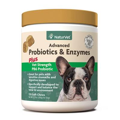 NaturVet Advanced Probiotics and Enzymes Soft Chews - 120 Count