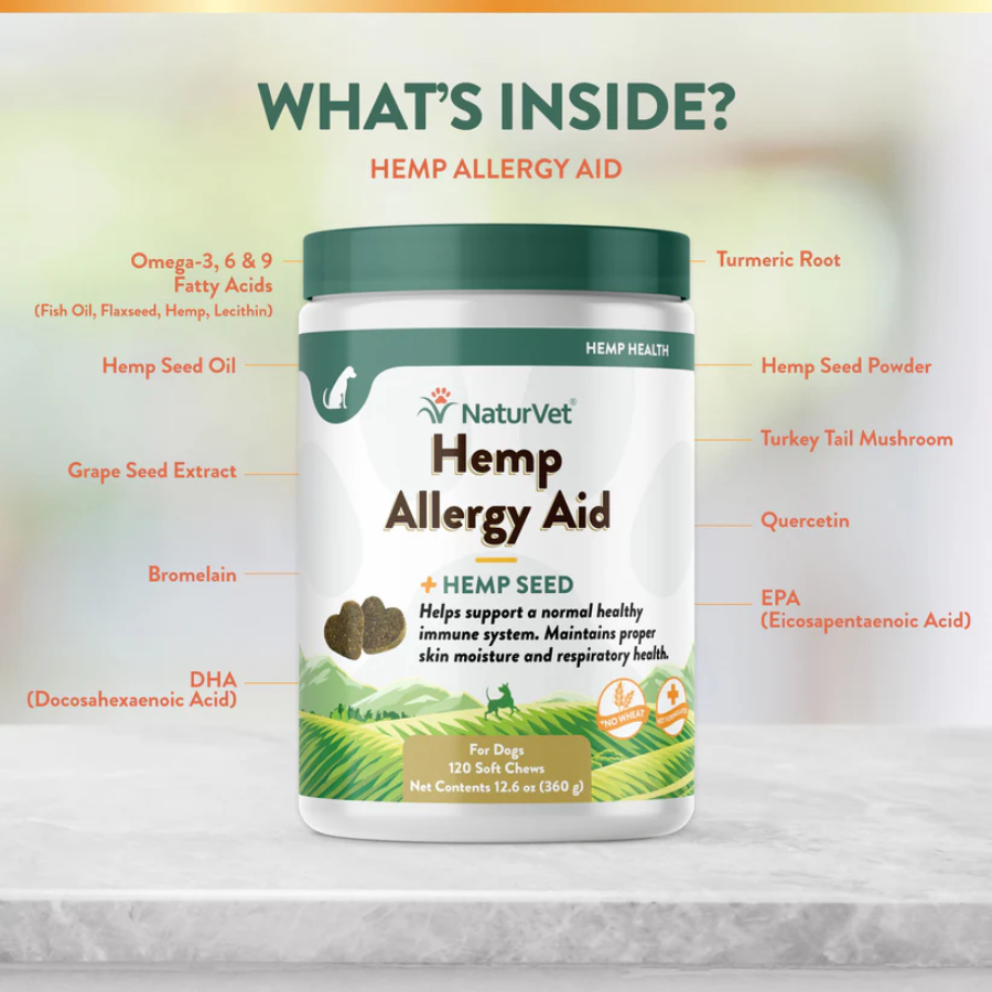 NaturVet Allergy Aid with Hemp Seed