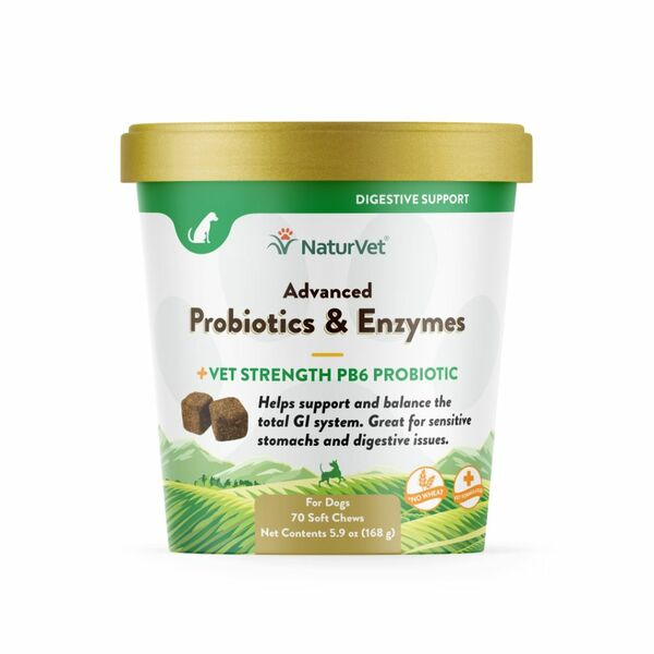 NaturVet Advanced Probiotic and Enzymes Soft Chew - 70 Chews