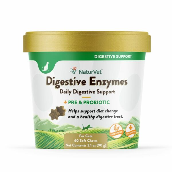 NaturVet Digestive Enzymes with Pre and Probiotics for Cats