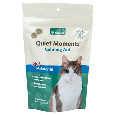 NaturVet Soft Chew Quiet Moments with Melatonin for Cats - 50 Chews