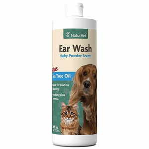 NaturVet Tea Tree Ear Wash with Aloe - 16 oz