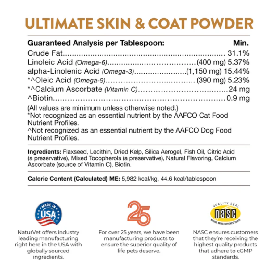 NaturVet Ultimate Skin and Coat Powder - 14 oz