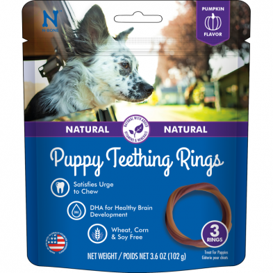 N-Bone Puppy Teething Ring Pumpkin Flavour - 3pk