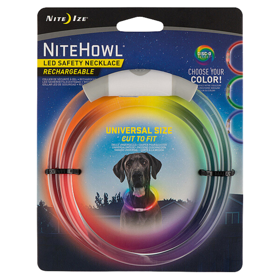 NiteHowl LED Rechargeable Safety Necklace Disc-O