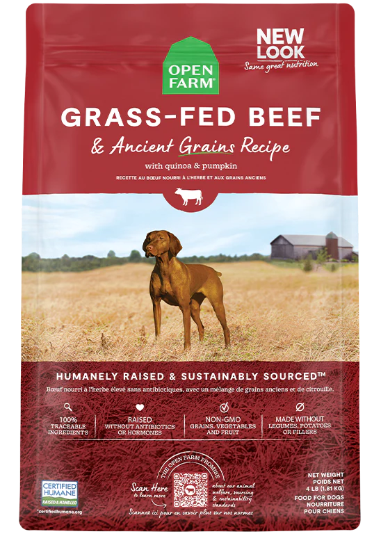 Open Farm Grass-Fed Beef and Ancient Grains - 22 lbs