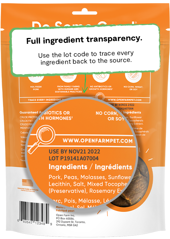 Open Farm Dog Dehydrated Pork Treats - 4.5 oz