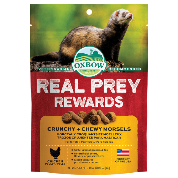 OXBOW Ferret Real Prey Rewards Crunchy and Chewy Chicken - 3 oz