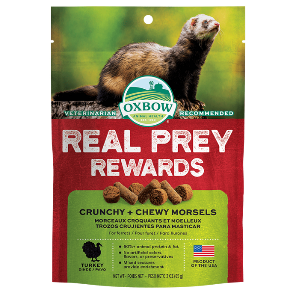 OXBOW Ferret Real Prey Rewards Crunchy and Chewy Turkey - 3 oz