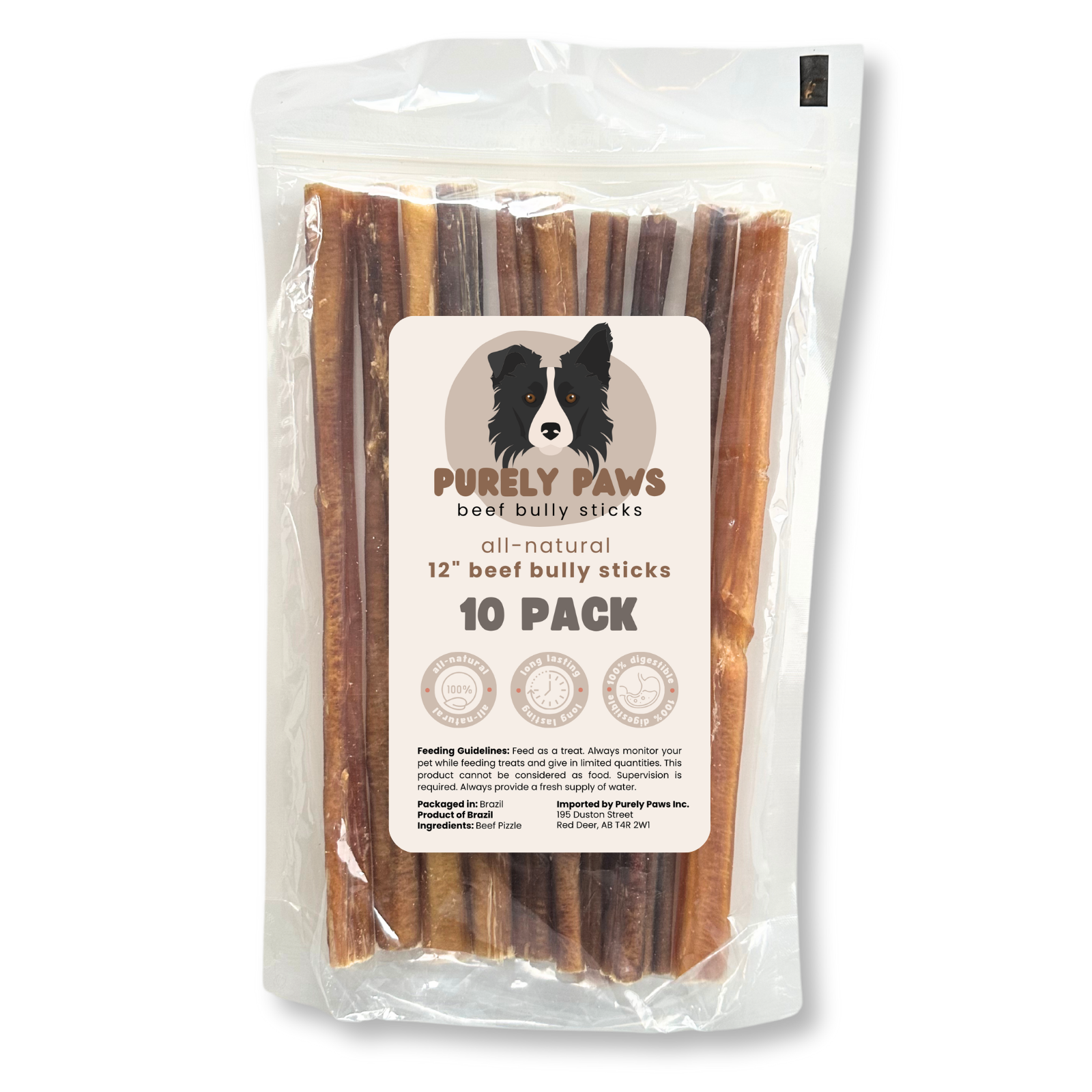 Purely Paws Supreme Beef Bully Sticks - 12"