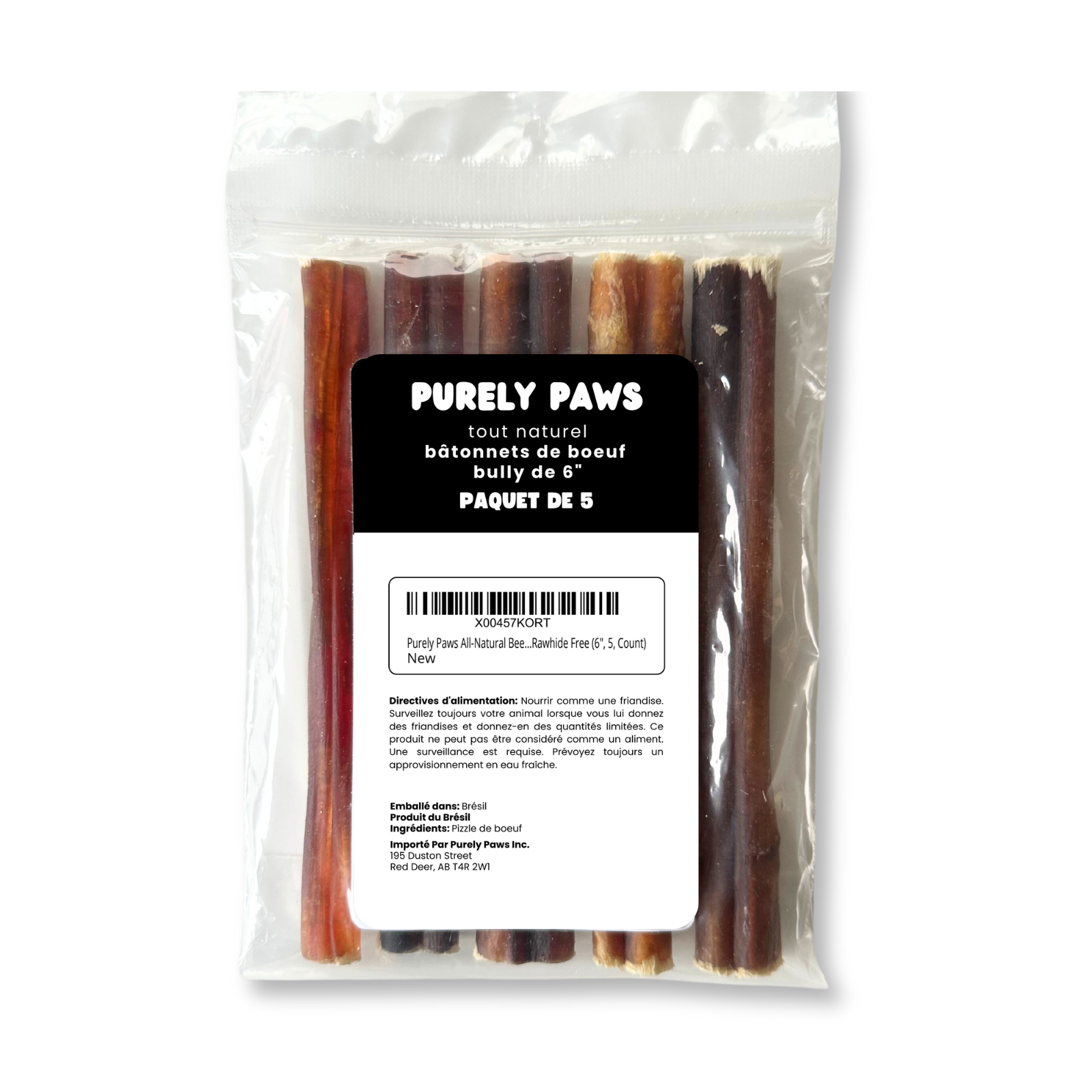 Purely Paws Beef Bully Sticks - 6"