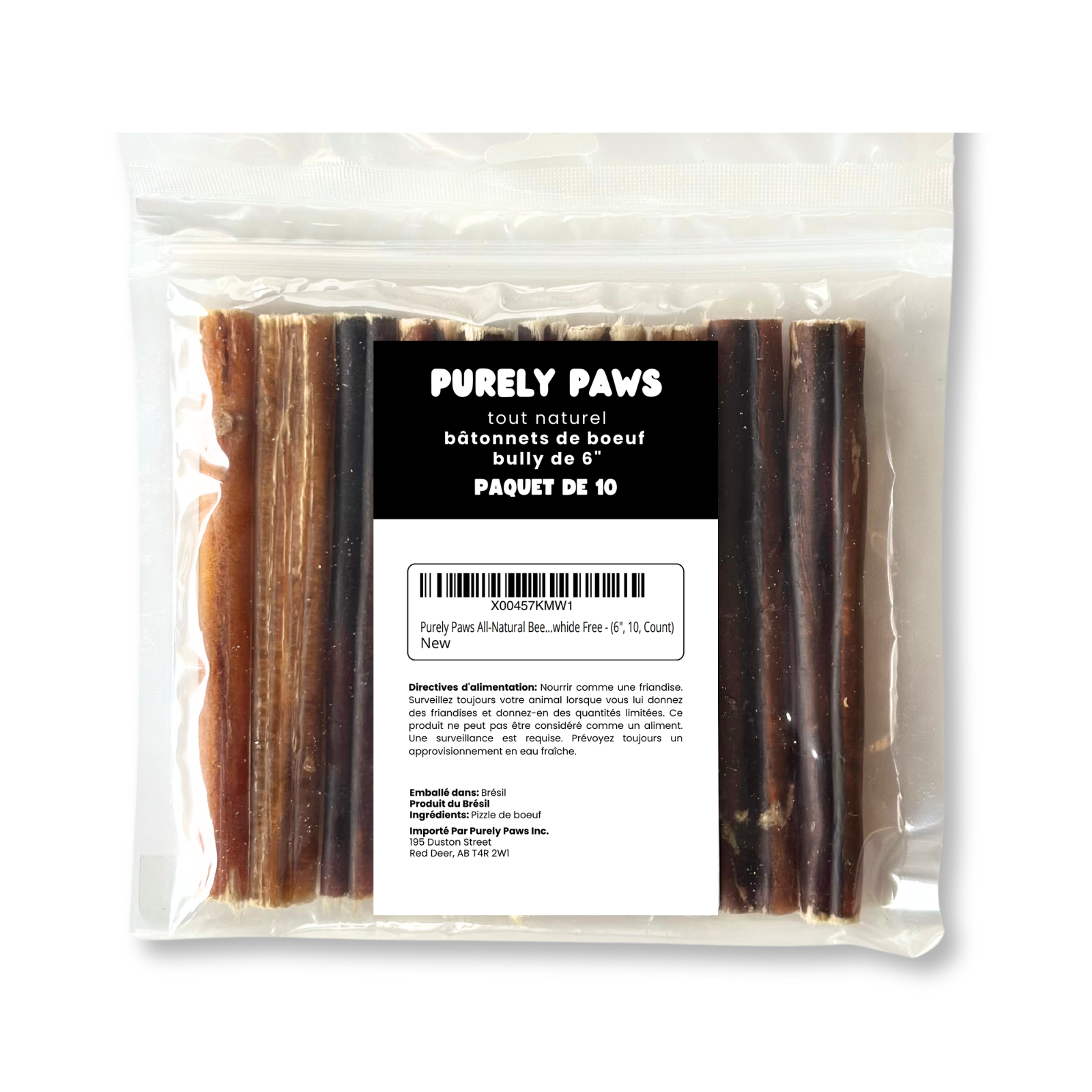 Purely Paws Beef Bully Sticks - 6"